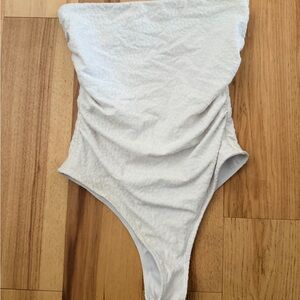 White leopard one piece bathing suit